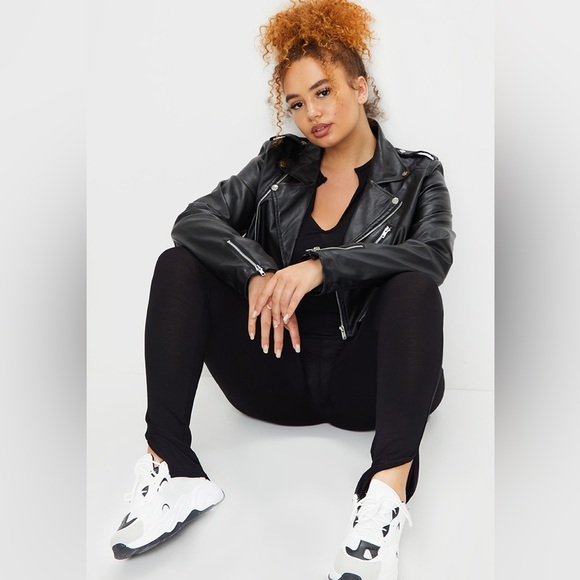 Cropped Faux Leather Jacket - Picture 9 of 14